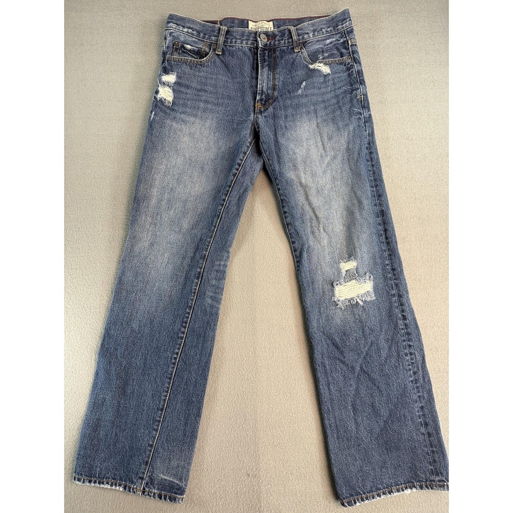 Aeropostale Benton Original Bootcut Jeans Mens 31x32 Med Wash Blue‎ Distressed